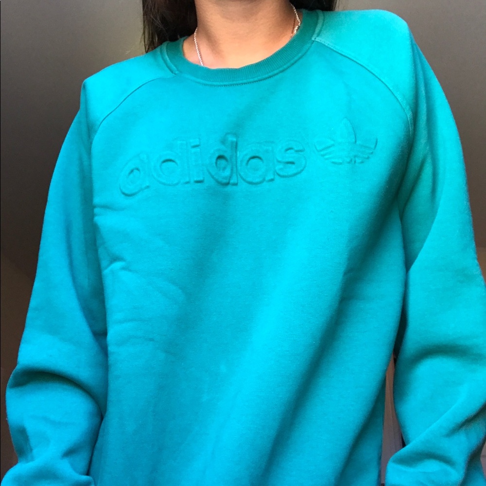 adidas green super soft pullover sweatshirt